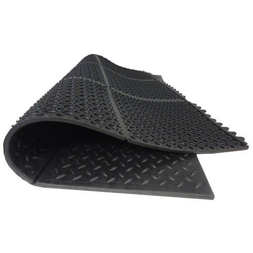 Fitnessmåtte 90 x 90 cm - Kliksystem - Sort - 14 mm