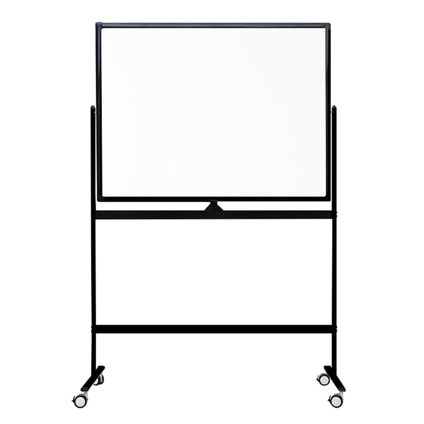 Mobil whiteboardtavle sort 120x180 cm dobbeltsidet og magnetisk