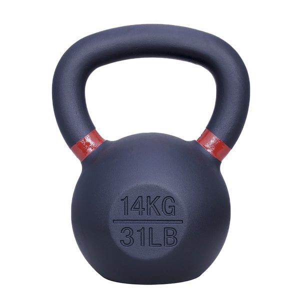 Kettlebell støbejern 14 kg - sort med brun