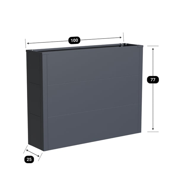 Plantekasse til catering - 100 x 25 x 77 cm - Antracit