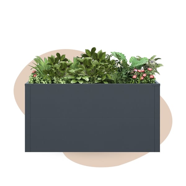 Plantekasse til catering - 100 x 25 x 52 cm - Antracit