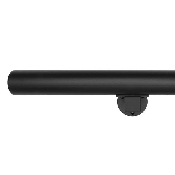 Svart ledstång 150 cm + 2 konsoler