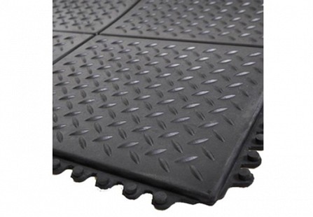Fitnessmåtte 90 x 90 cm - Kliksystem - Sort - 14 mm