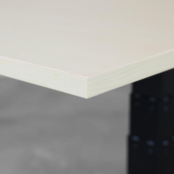Justerbart dobbelt skrivebord - 180x80 cm - Sort / Lys eg