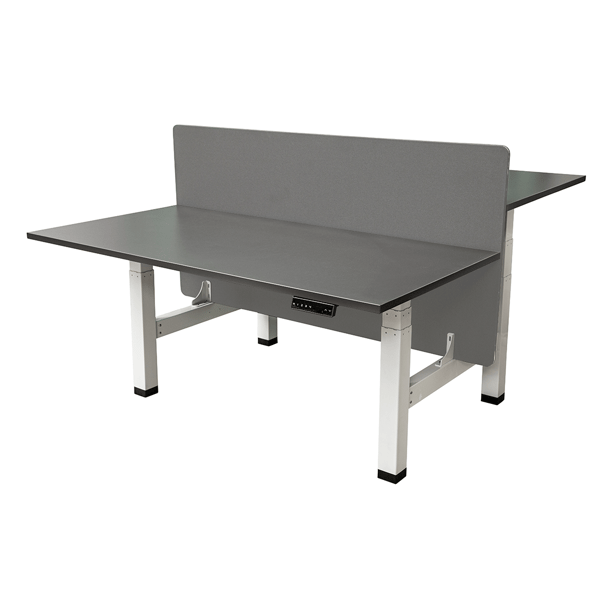 Akustisk skillevæg Duo-skrivebord - 160x80 cm - Grå - Skrivebord - Skillevæg - Skillevægsskrivebord