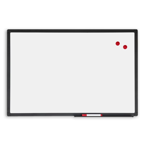 Whiteboard med sort ramme - Emalje - Magnetisk - 45x60 cm