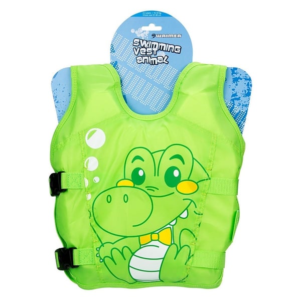 Børne redningsvest med dyr - 2-3 år - 15-19 kg - Grøn
