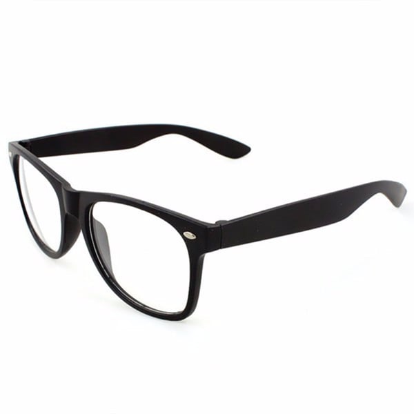 Retro Wayfarer Glasögon Svart  Klart Glas utan Styrka