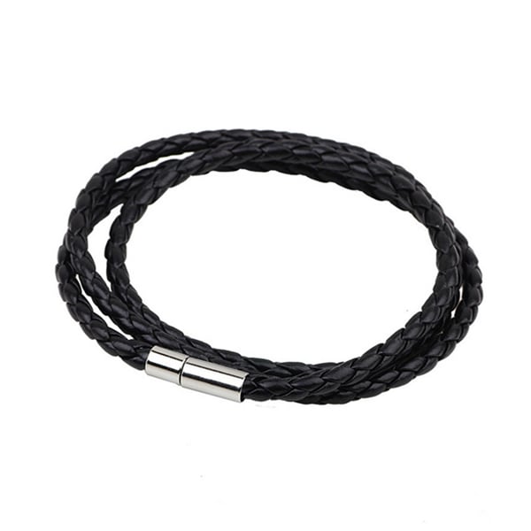 Trendy læder armbånd bohem sort