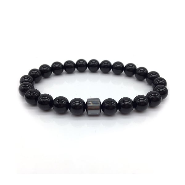 Trendigt Armband Svarta Stenar och Hematit