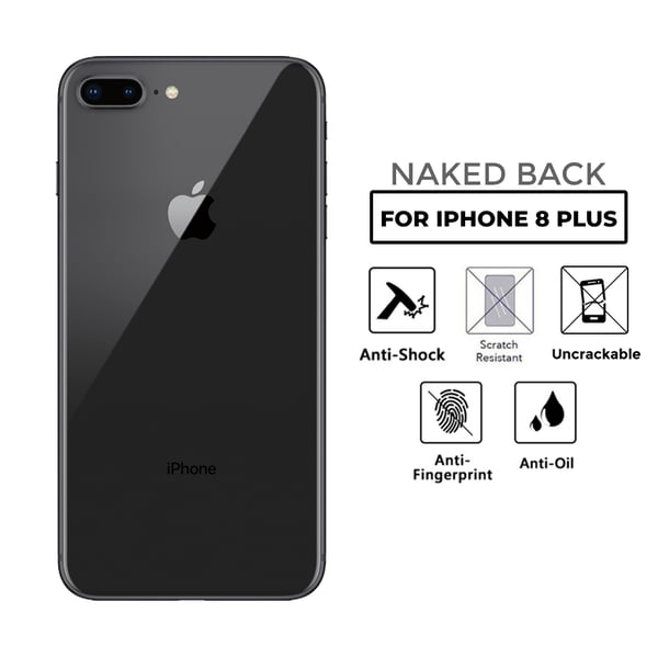 iPhone 8 plus läpinäkyvä ihonsuoja muovinen takaosa