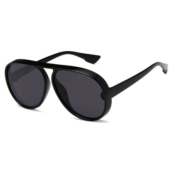 Svarta Aviator Pilot Solglasögon Mörkt Glas