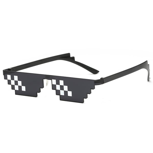 Svarta Thug Life Glasögon Meme Solglasögon Pixel