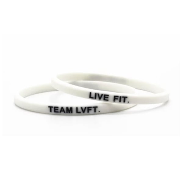Hvit live fit armbånd Fitness Workout Dedication Team LVFT