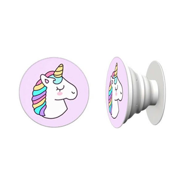 Pink Unicorn Button Universal Grip Holder Set -matkapuhelin