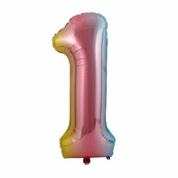 Big nummer ballon multicolored regnbue fødselsdagsfest 102cm 1