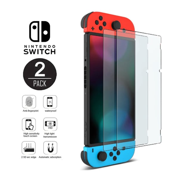2 pakkaus Nintendo Switch -yhteensopivia karkaistuja lasisia näytönsuojaimia