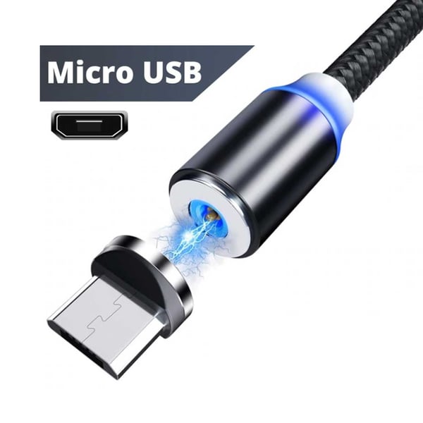 1 m magneettinen mikro-USB Quick Charge 3.0 latauskaapeli Android