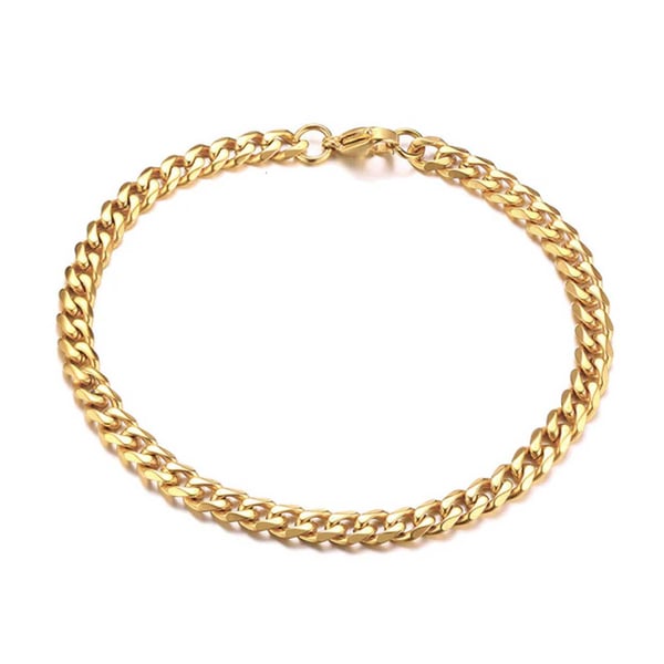 Pansarlänk Armband Kedjearmband Guld 5mm Pansarlänk Armband Kedjearmband Guld 5mm