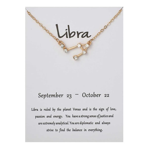 Zodiac Sign -kaulakorun aalto Libra -lahjakaulakoru kulta