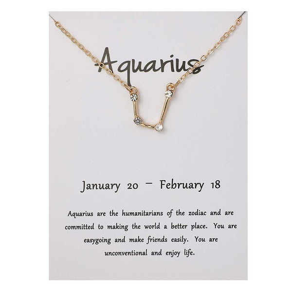 Zodiac Sign halskjede Vannmannen Vannmannsgave halskjede gull