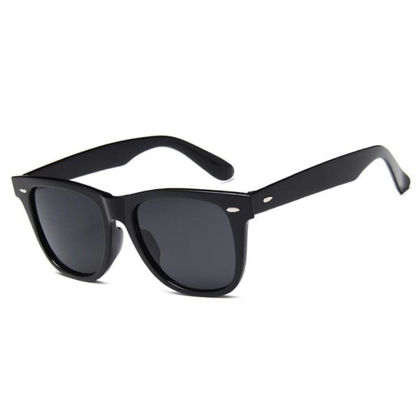 Svarta Wayfarer Solglasögon Svart Glas