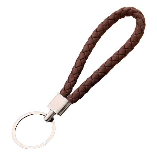 Håndlavet Nøglering Flettet Eco-Leather PU Læder Læder Brun