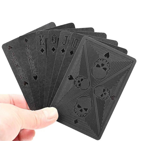 Svart Metallic Spelkort Dödskallar Poker Kortlek Heavy Metall