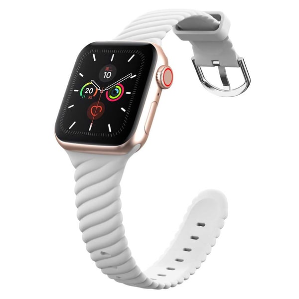 Ribbat Apple Watch silikonarmbånd 38/40/41 hvit