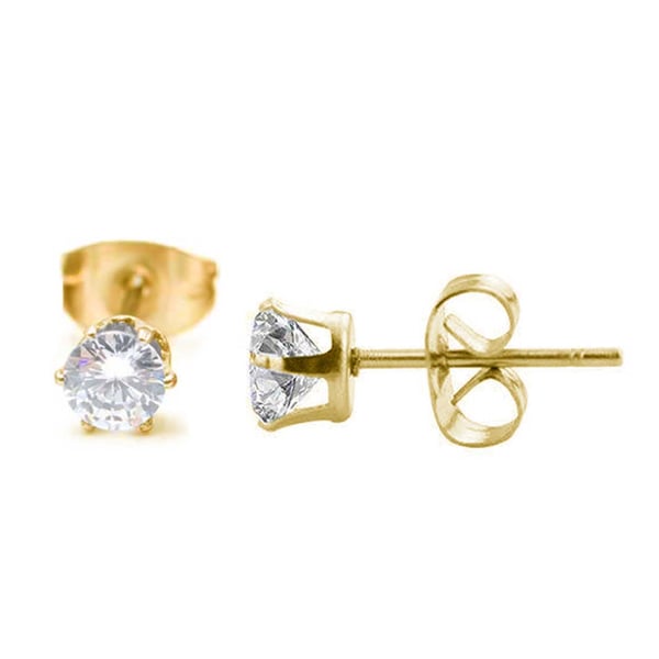 2 -pakk gullkrystallpiercing øreringer piercing smykker - 4mm