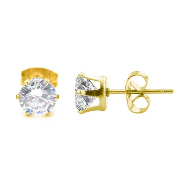 2 -pakk gullkrystallpiercing øreringer piercing smykker - 6mm