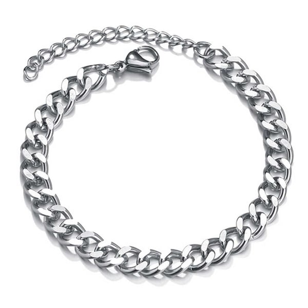 Justerbar Pansarlänk Kedjearmband Silver Kedja 7mm