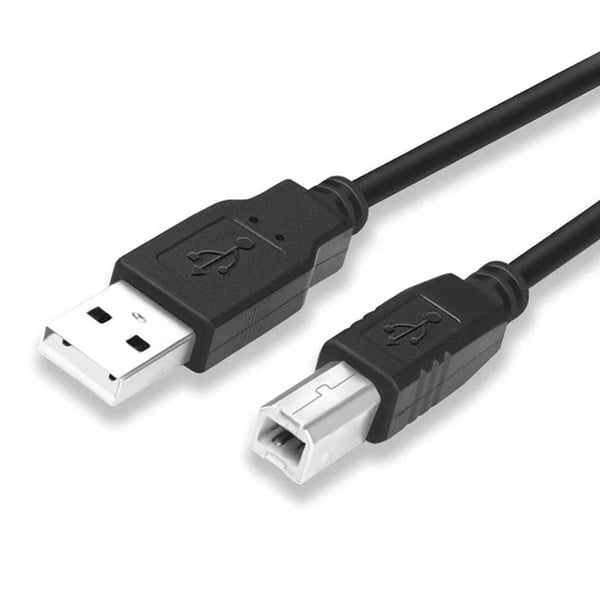 USB 2.0 Kabel Typ A Hane – Typ B Hane 1,5m Skrivarkabel Svart