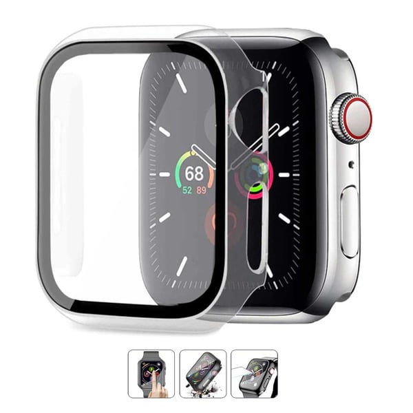 Case Apple Watch 7 45 mm kuori lauhkealla lasilla läpinäkyvällä