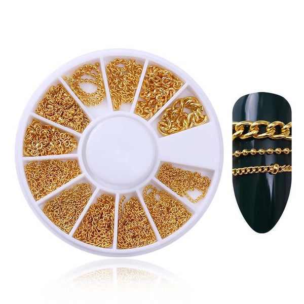 Negleindretning guldkæder rhinestone
