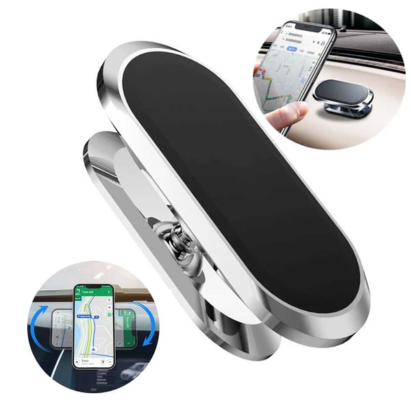 Universell 360 Roterbar Mobilhållare med Magnet Silver