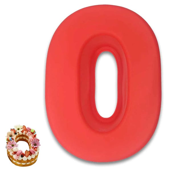 Suuri leivinmuoto silikonikakun muotoinen numero 0 Suuri leivinmuoto silikonikakun muotoinen numero 0