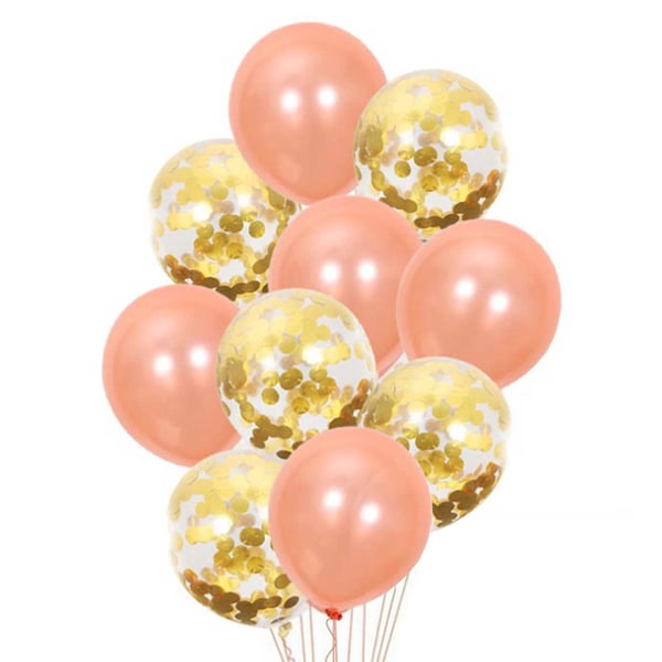 10-Pack Balloons Confettiballons fødselsdag guld rose guld