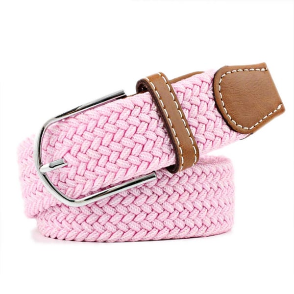 Bælte med stretch - Elastisk lærred stof skarp W26 -W36 Pink