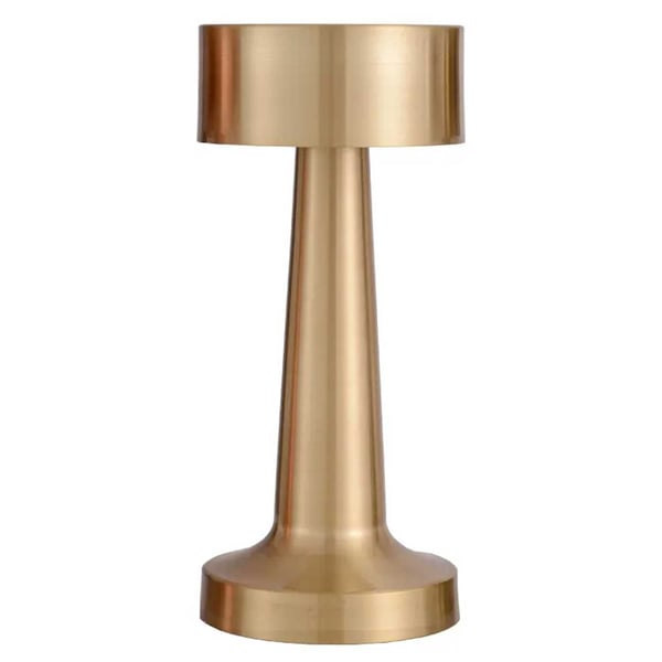 Retro oppladbar bordlampe med metalldimmer gull
