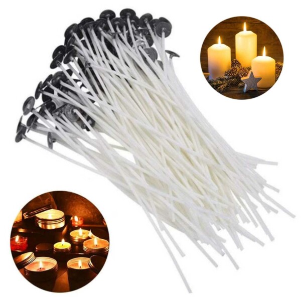 Vaxade Ljusvekar – 20cm Vekar för Stearinljus – 100-Pack
