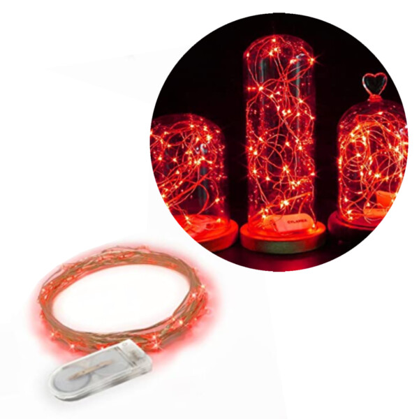 1m mini LED lyssløyfebatteri -styrt rødt