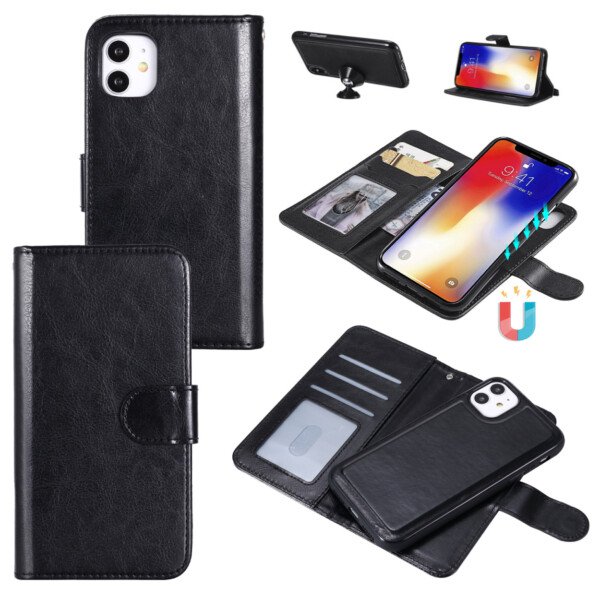 iPhone 13 Pro Max 2-in-1 Magnetic Wallet Case Black