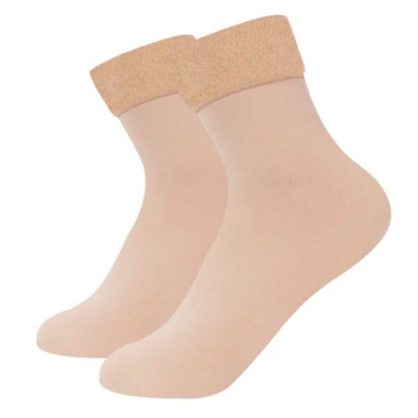 Vuoratut sukat - kuuma fleece beige