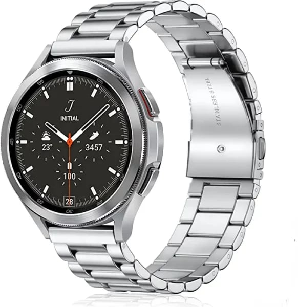 Galaxy Watch 4/5 metallarmbånd rustfritt stål sølv