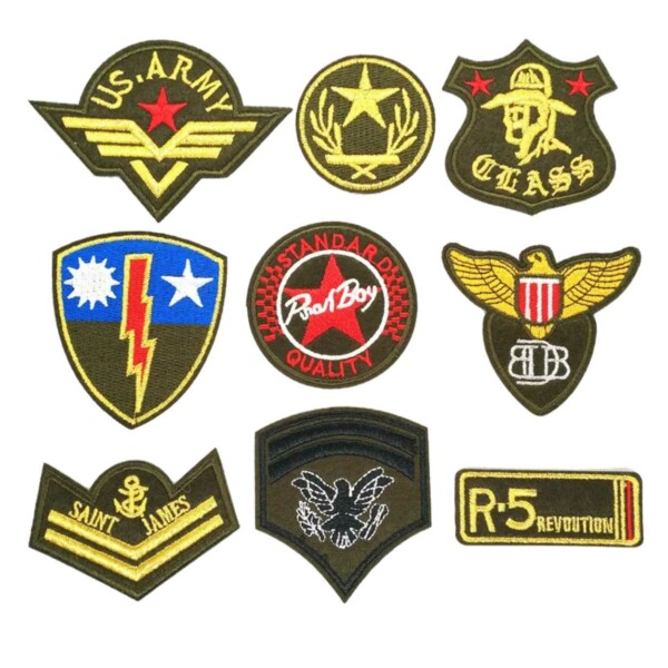 9st Tygmärken med Militär Motiv Armé Stryklappar 9st Tygmärken med Militär Motiv Armé Stryklappar
