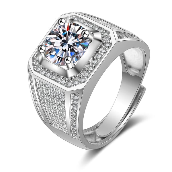 Kantapäärengas CZ Crystal Silver säädettävä koko