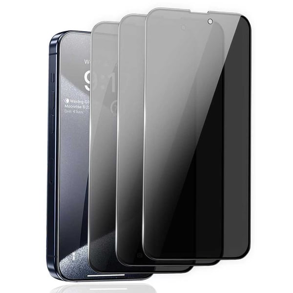3-Pack iPhone 16e Privacy Skärmskydd Heltäckande HD Härdat Glas