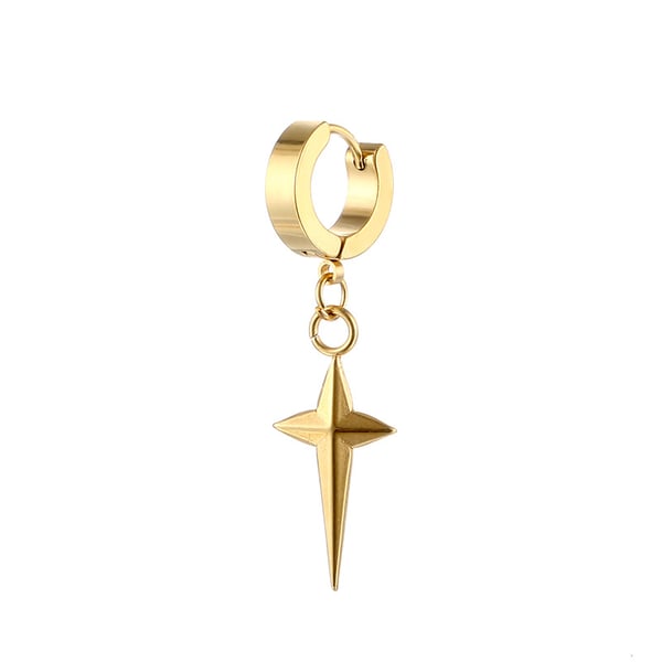 Piercing ørering tykk ring med Star Gold