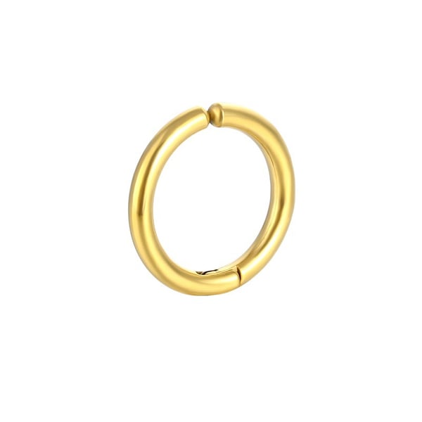 Fake Piercing Øredobber Uten Hull Tykk Ring Gull 14mm